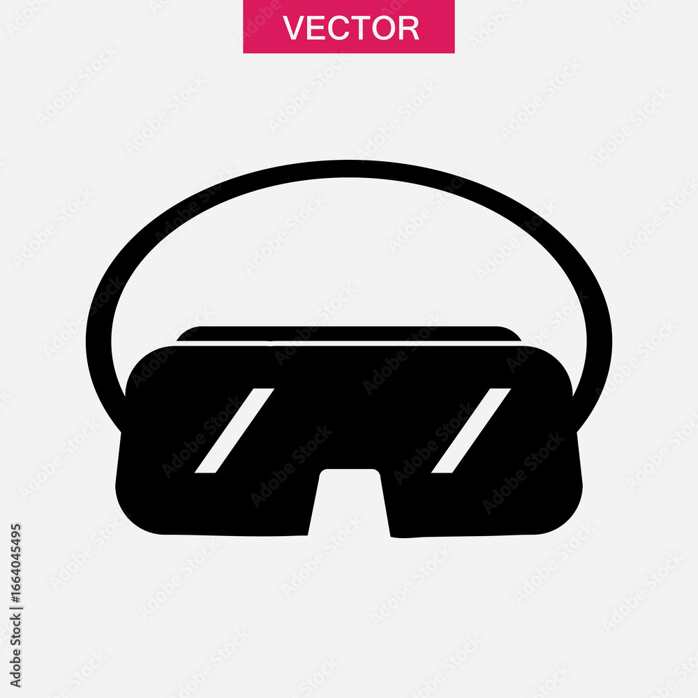 Poster ar headset icon simple vector flat black simple illustration for web and app..eps