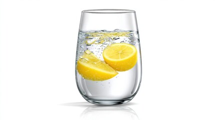 Glass of water with lemon slices