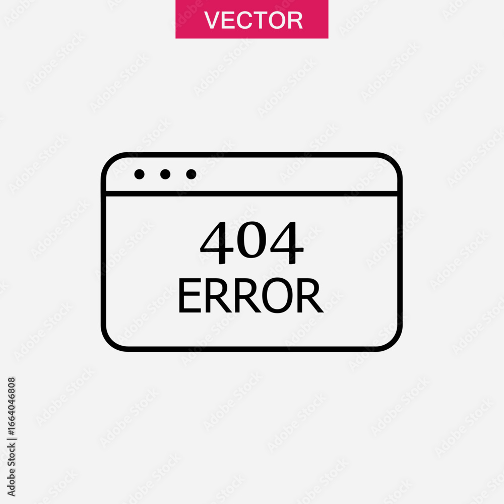 Aufkleber 404 error icon simple vector isolated symbol vector illustration for web and app..eps