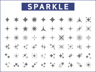 Simple Set of sparkle Related Vector Line Icons. Vector collection of star and glittering symbols or logo elements in thin outline.