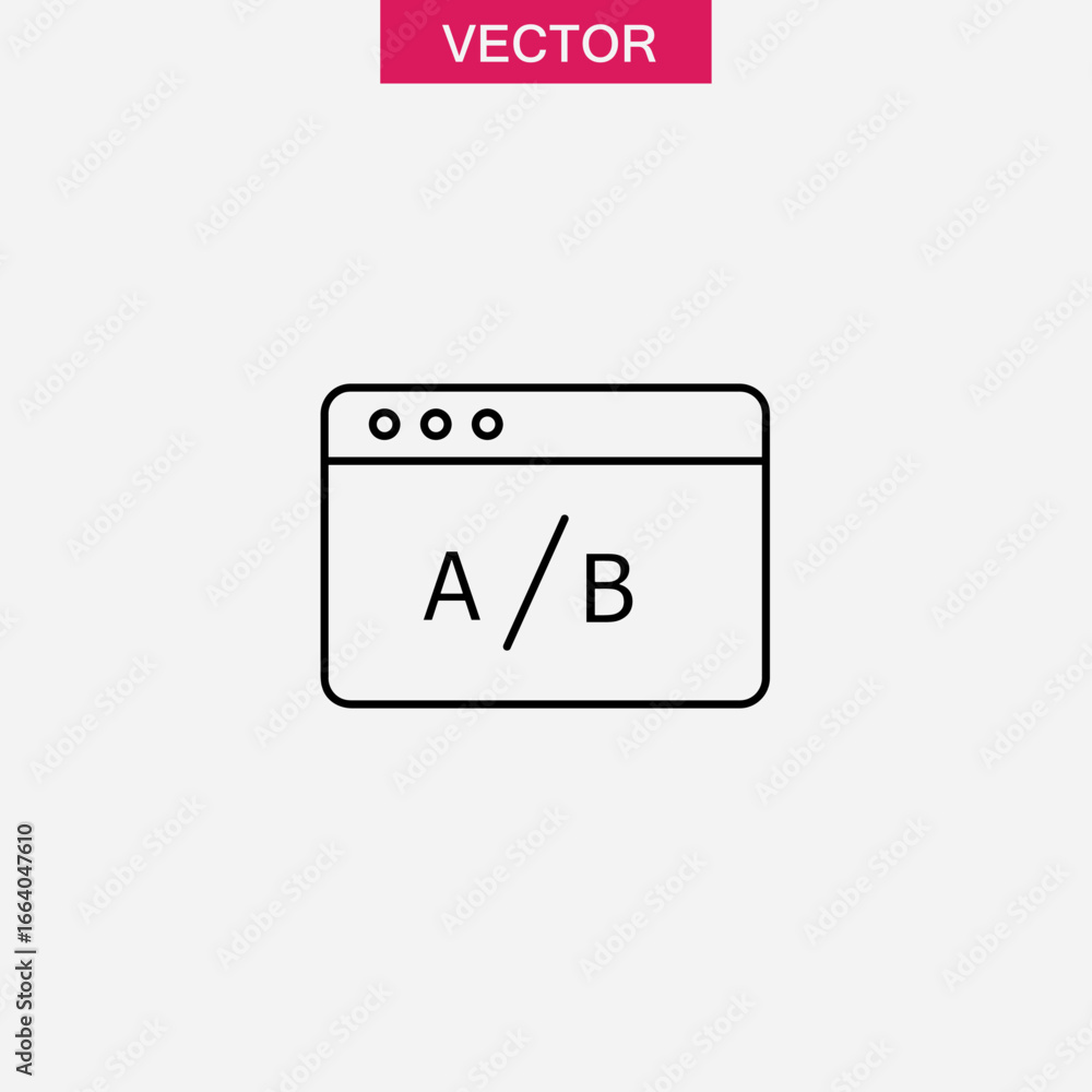Aufkleber A B testing icon simple vector linear illustration for web and app..eps