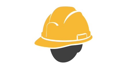 Yellow safety helmet icon, representing construction, worker safety and hazard awareness campaign