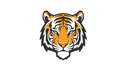 Stylized tiger head logo with distinctive orange and black markings design vector