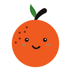 orange fruit cute doodle illustration