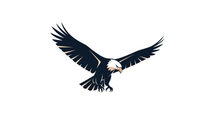 Majestic soaring eagle emblem with outstretched wings and sharp gaze illustration