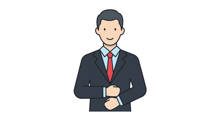 Illustration of a confident businessman, portraying professional success and career ambitions