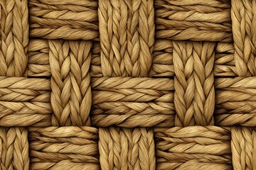 Intricate Woven Texture: A Close-Up of Intertwined Straw