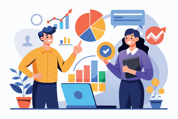 Business analysis and financial investment growth chart with data report