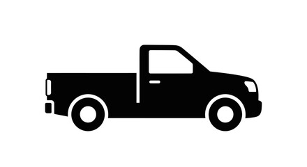 Fototapeta premium Simplified vehicle icon showcasing a pickup truck silhouette in a modern design