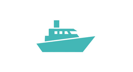 Obraz premium Simple turquoise boat icon representing travel vacation and maritime navigation
