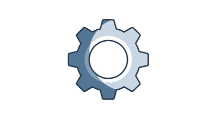 Gear icon symbol design for machine engineering and industrial technology concept