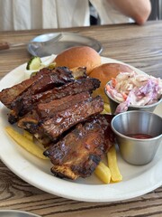 grilled beef steak with vegetables
