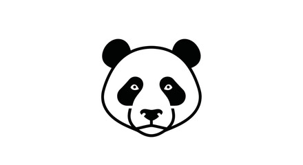 Minimalistic panda bear head illustration conveys simplicity and recognizable design