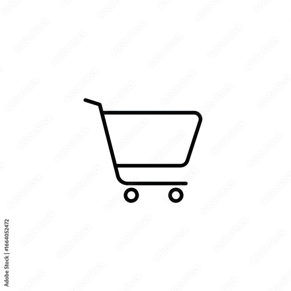 Poster outline of a shopping cart isolated on transparent background