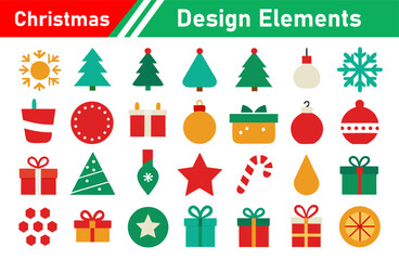 Festive Christmas Design Elements A Collection of Holiday Icons and Decorations