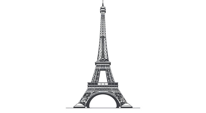 Striking eiffel tower vector illustration against clean backdrop for design applications