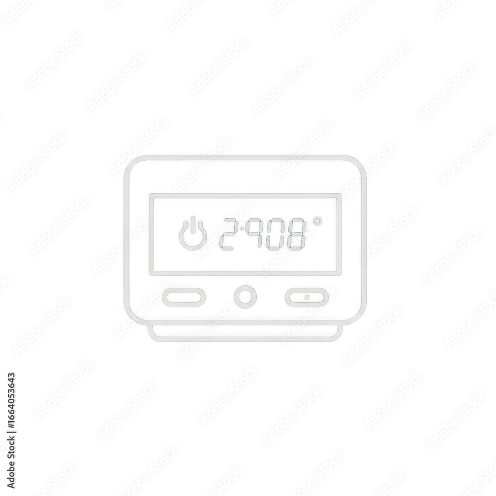 Poster digital display with power button isolated on transparent background