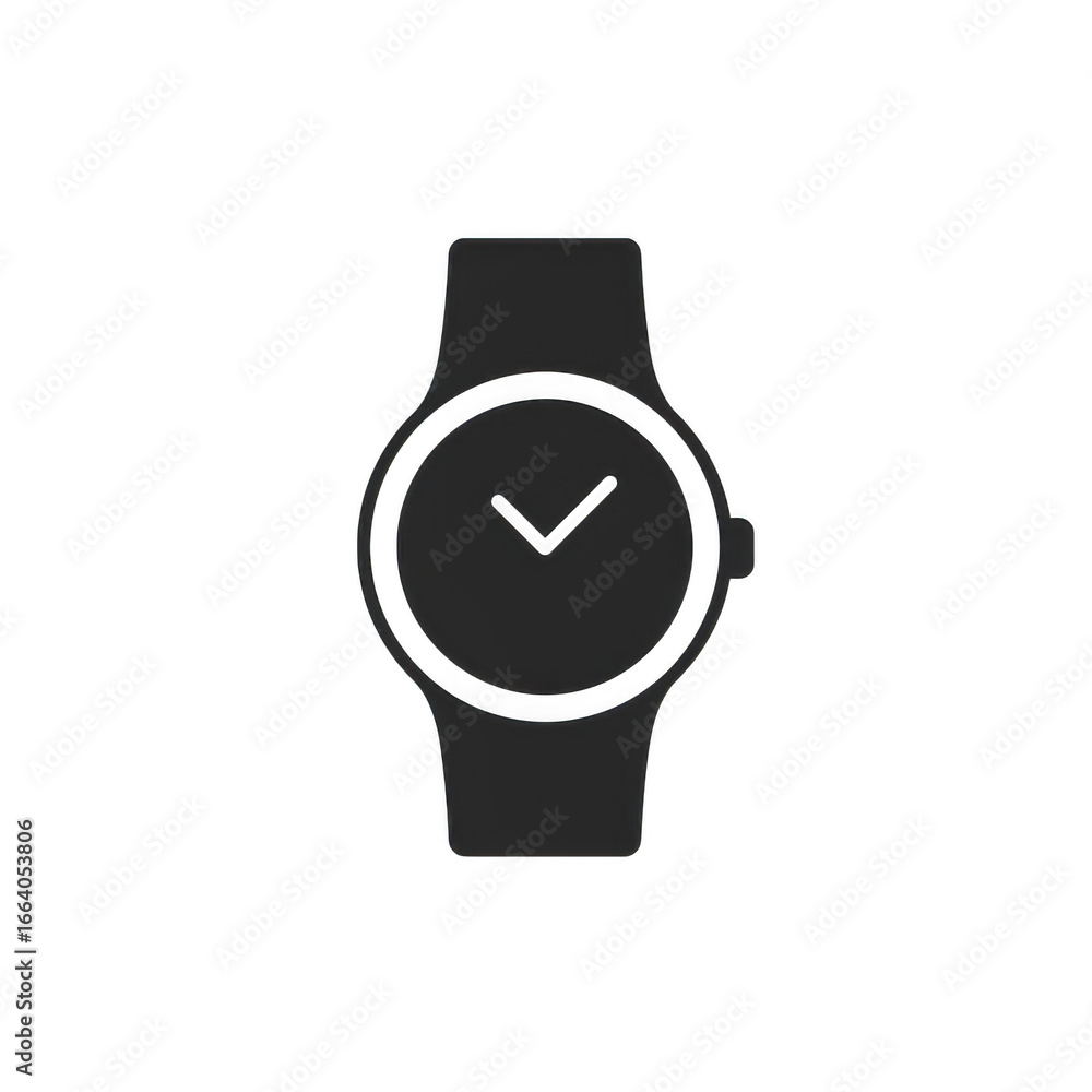 Poster wristwatch with hands pointing left isolated on transparent background