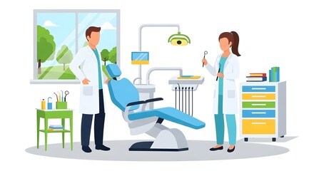 Business woman vector cartoon illustration of a working person at an office desk on a computer