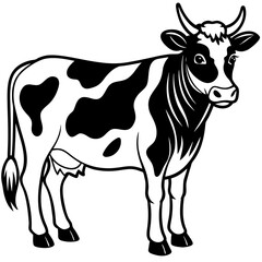 black and white cow