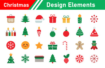 Festive Christmas Design Elements A Collection of Holiday Icons and Decorations