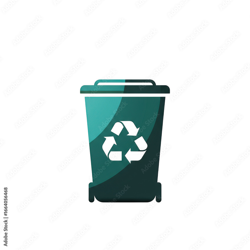 Poster recycle bin container with recycle symbol isolated on transparent background