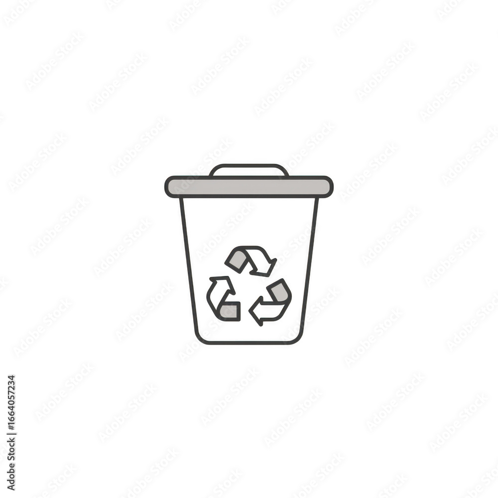 Poster recycle bin container outline icon isolated on transparent background