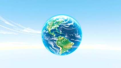Naklejka premium World Ozone Day Flat Design. Modern flat design celebrating World Ozone Day, focusing on clean air and blue skies.