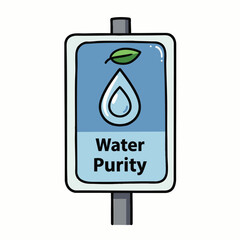 A minimalist water purity sign with sleek design and clear instructions enhances modern office aesthetics, corporate branding, and smart facility user experience.