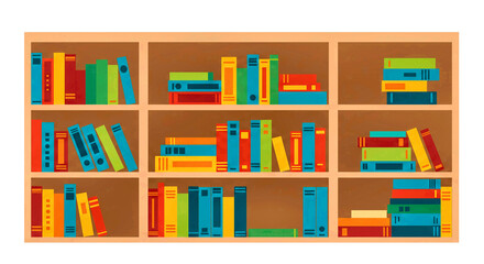 Estante de livros moderna em vetor isolada
