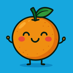 Cute Orange Cartoon Vector Illustration
