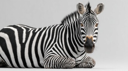 Naklejka premium Majestic Zebra in a Pristine Studio Setting