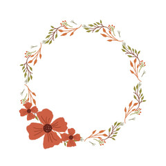 Flower wreath, arrangement flower, clipart illustration