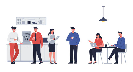 Diverse Group of People in Modern Office Setting.