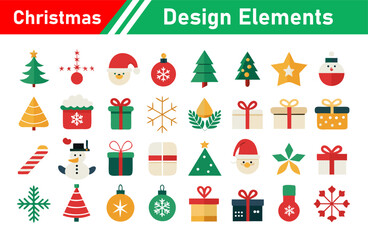 Festive Christmas Design Elements A Collection of Holiday Icons and Graphics for Creative Projects