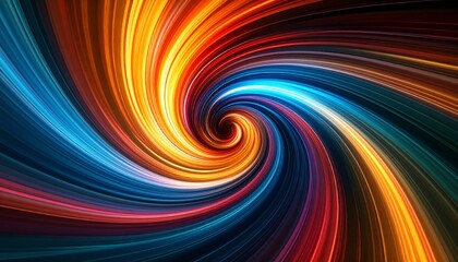 Abstract colorful spiral with dynamic motion and vibrant energy, a modern graphic design.