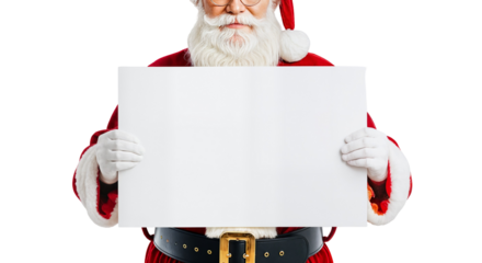Title: "Santa Holding Large Blank Board for Custom Text"
