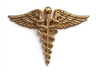 Golden medical caduceus emblem (1)