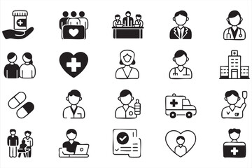 Essential Healthcare, Medicine, and Treatment Vector Icons