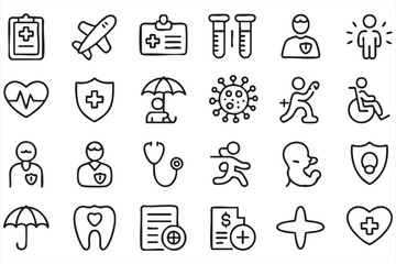 Health, Wellness, and Protection Icons Collection for Designers