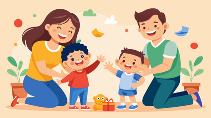 Fototapeta premium Happy Family of Four Together – Love, Unity, and Togetherness