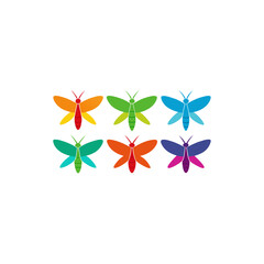 Obraz premium 6 mayfly icons vector colorful white background