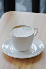 hot cofffee, cappuccino coffee or latte coffee or flat white