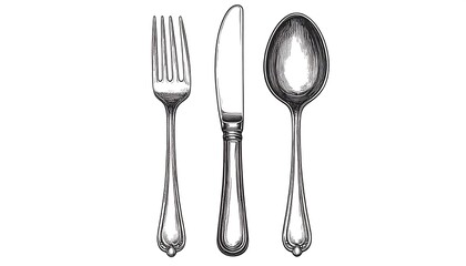 Vintage cutlery illustration