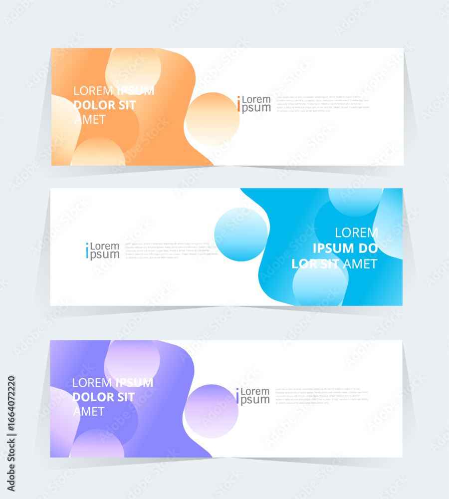 Sticker geometric banner design with vector presentation template.