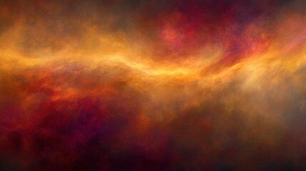 Fototapeta premium Dramatic abstract cosmic background with fiery nebula colors and textured effects