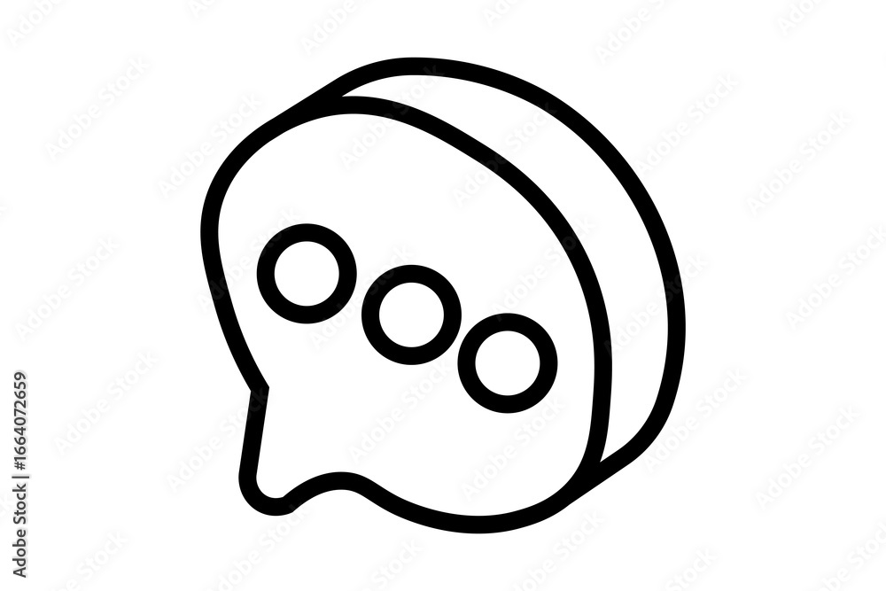 Poster the image shows a 3d chat bubble icon with three circular dots inside, symbolizing an ongoing conver