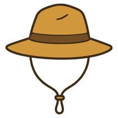 hiking hat accessories flat color vector illustration template design