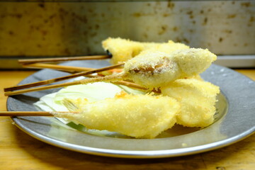 Japanese Pub Food (Izakaya): A Plate of Fried Kushiage Skewers