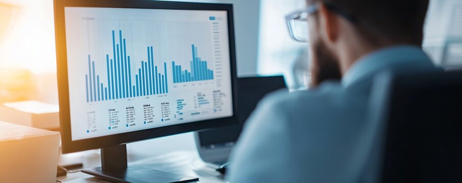 Business team collaborating in modern office, analyzing marketing automation dashboard with data charts, workflow diagrams, and AI driven insights on holographic screens.